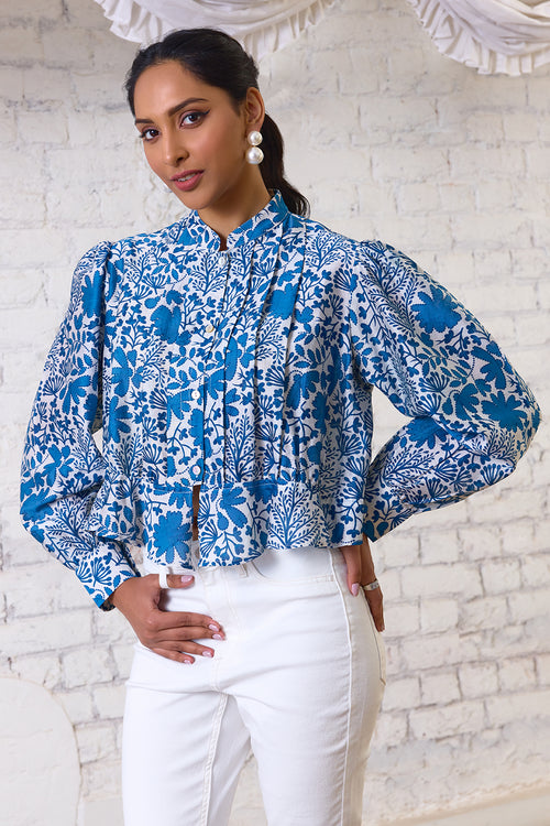 Indigo Bloom Blouse