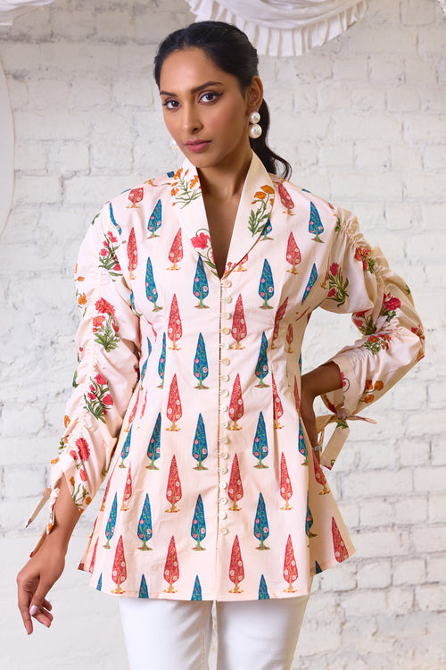 Ethereal Bloom Printed Blouse