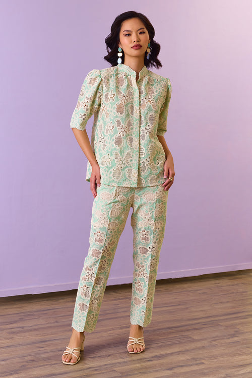 Mint Lace Elegance Co-ord Set