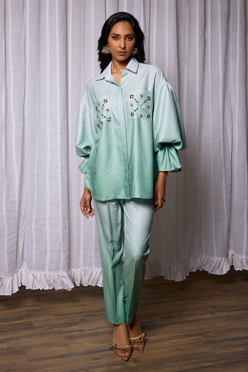 Emerald Elegance Ombre Co-ord