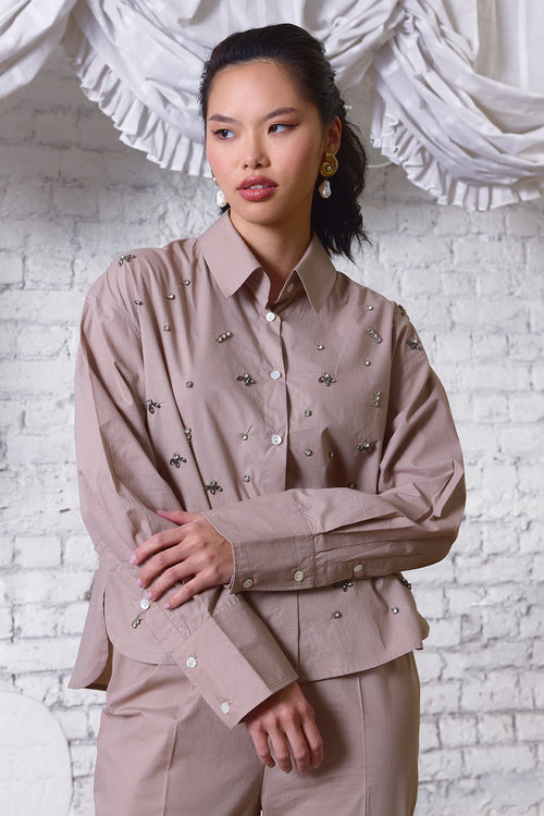 Sandstone Embellished Shirt