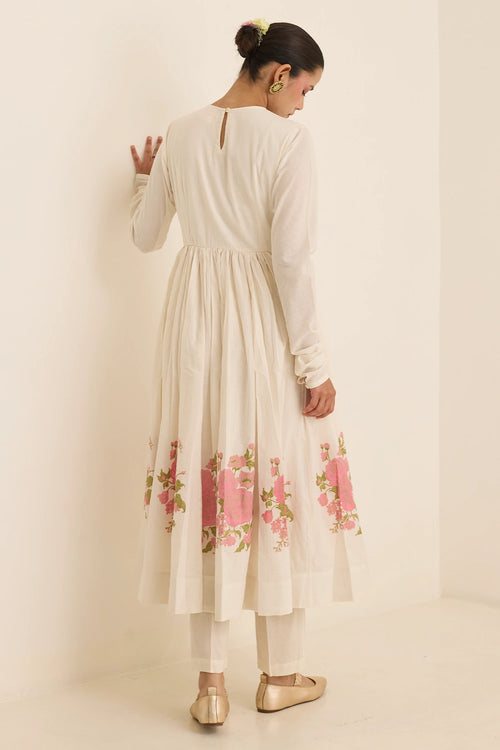 Mukaish Rani Bloom Anarkali Kurta Set