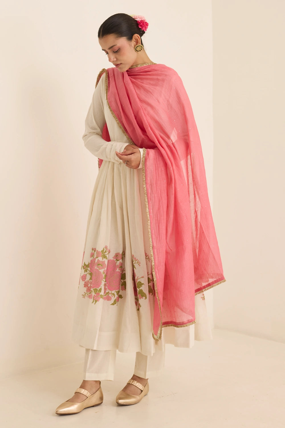 Mukaish Rani Bloom Anarkali Kurta Set
