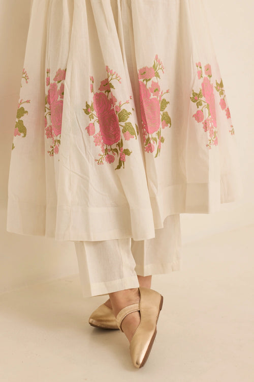 Mukaish Rani Bloom Anarkali Kurta Set