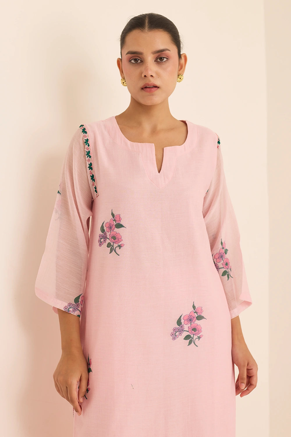 Rene Claret Chanderi Embroidered Kurta Set