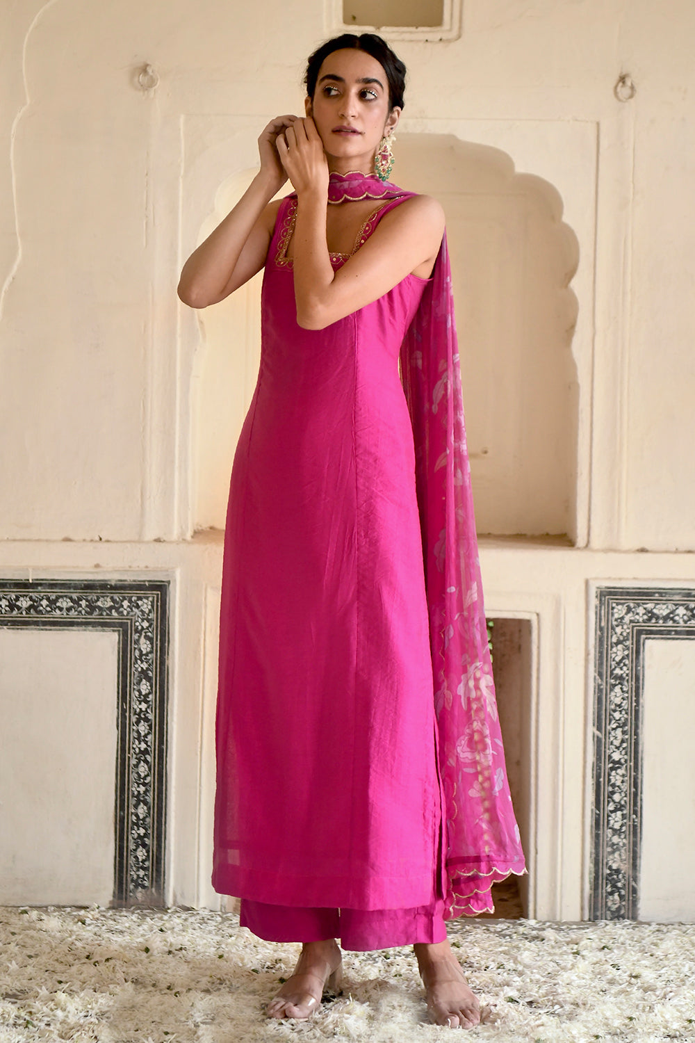 Pink Rose Kurta Set