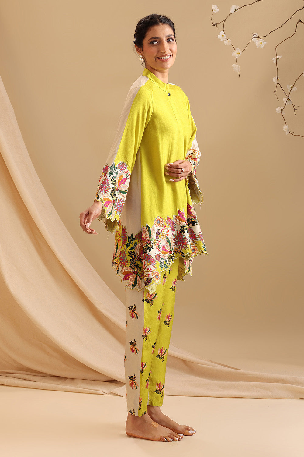 Aarani Embroidered Yellow Co-ord Set