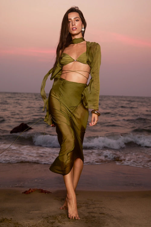 Twilight Slip Olive Skirt