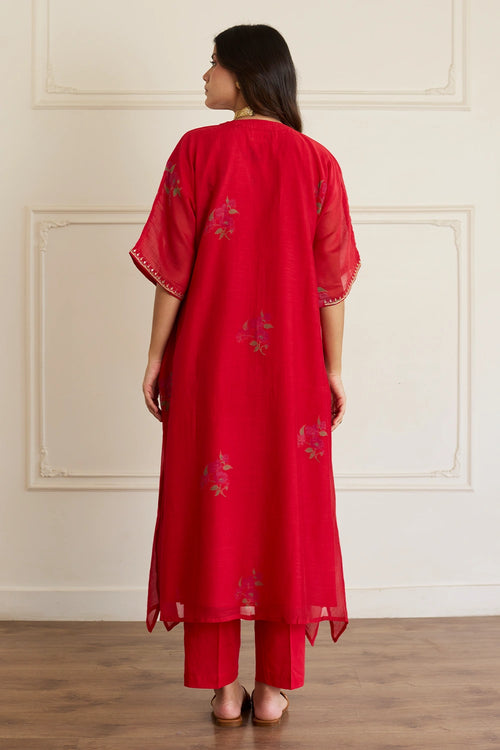 Ruby Glow Silk Co-ord Set