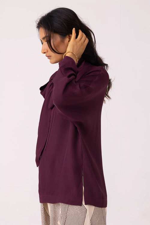 Celie Wine Tie Top
