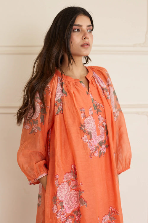 Saffron Sunset Chanderi Co-ord Set