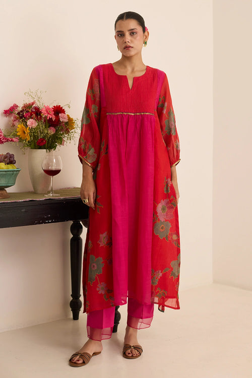Whispers of Scarlet Kurta Set