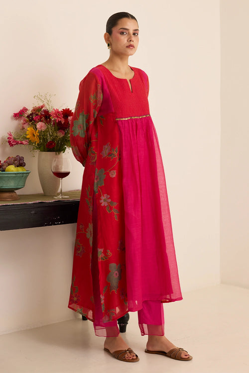 Whispers of Scarlet Kurta Set