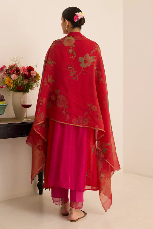 Whispers of Scarlet Kurta Set