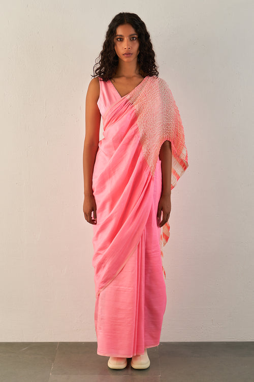 Pink Flow Saree