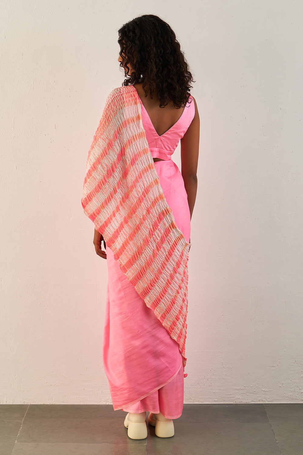 Pink Flow Saree