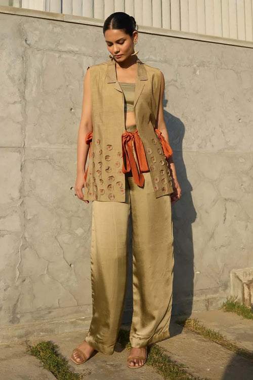 Golden Ava Wrap- Around Co-ord Set