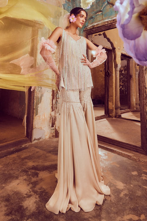 Fringe Tunic with Flared Pant