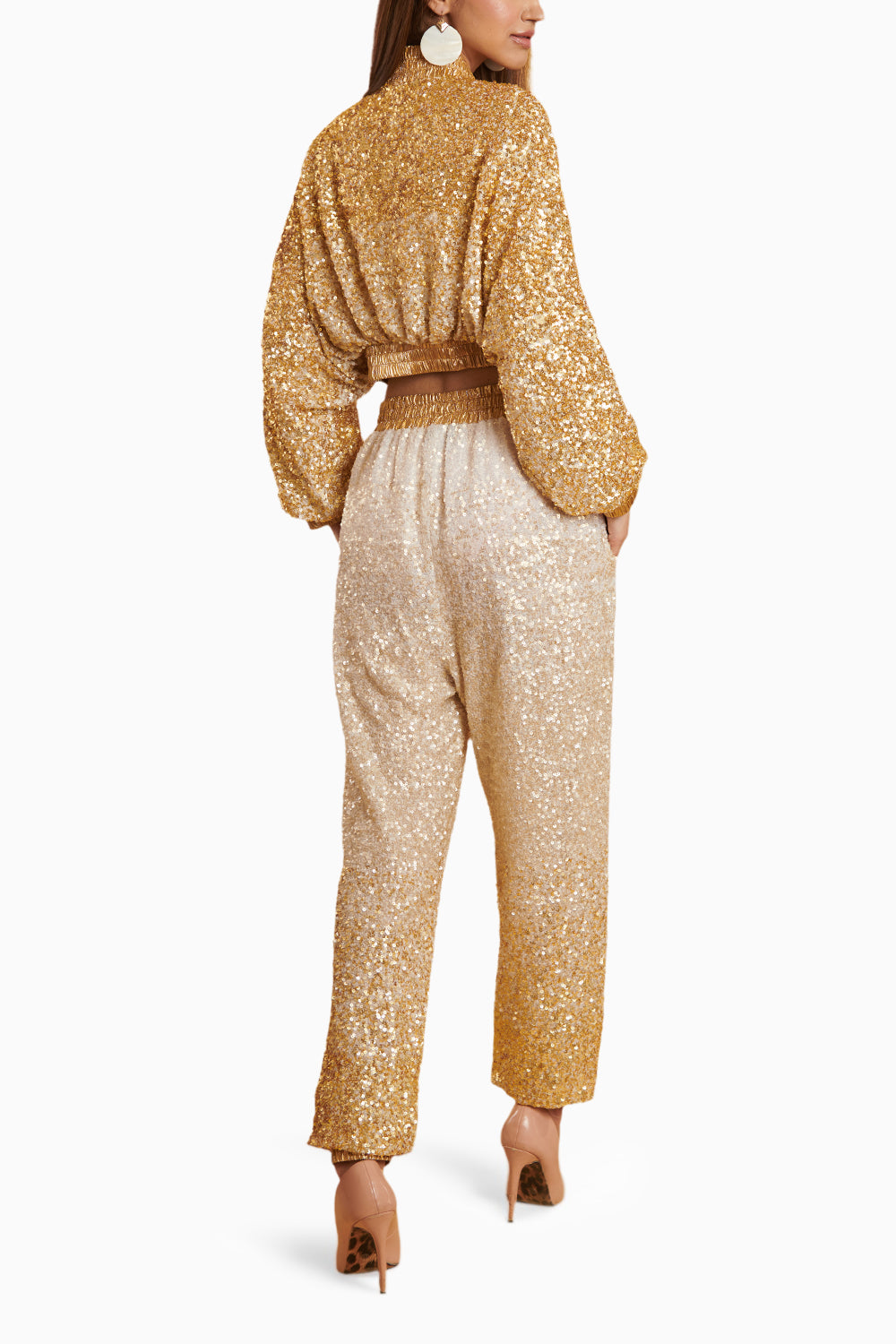 Gilded Vanilla Ombre Bling Joggers