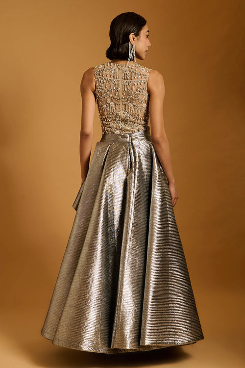 Trifecta Gunmetal Quilted Skirt