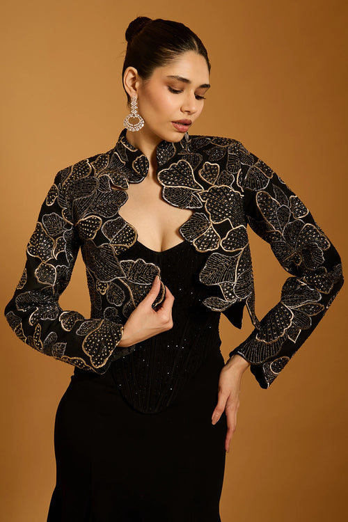Trifecta Black Crystal Corset