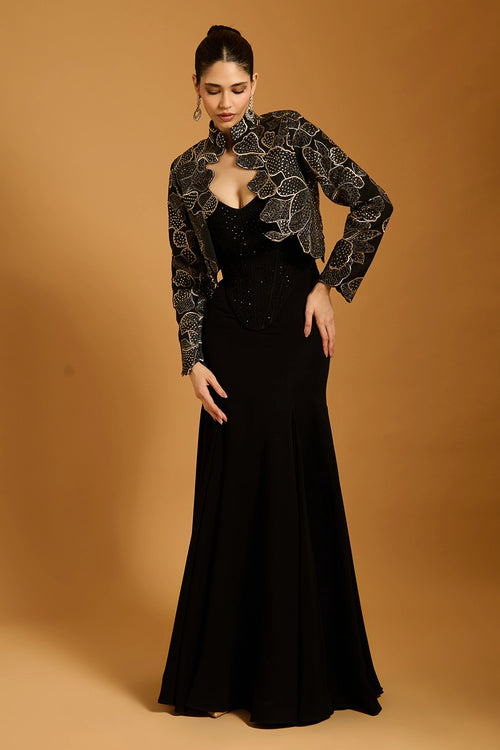 Trifecta Black Fishtail Skirt