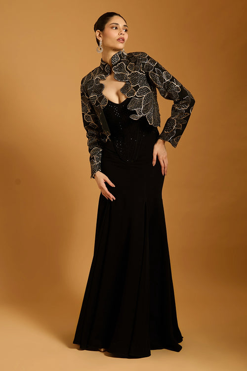 Trifecta Black Fishtail Skirt