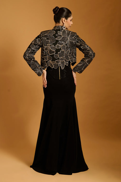 Trifecta Black Fishtail Skirt