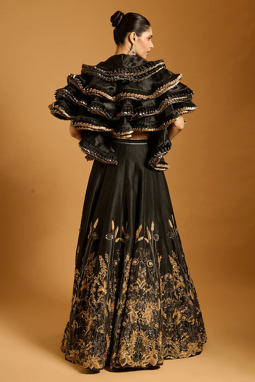 Trifecta Black Farmstead Lehenga