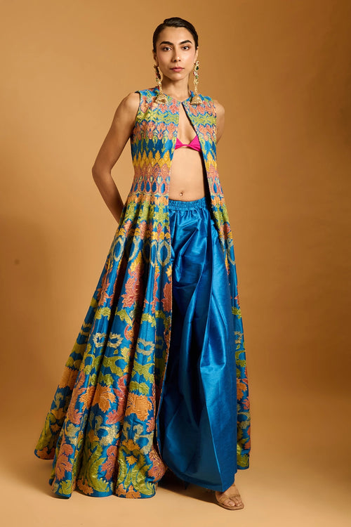 Trifecta Cobalt Anarkali Jacket