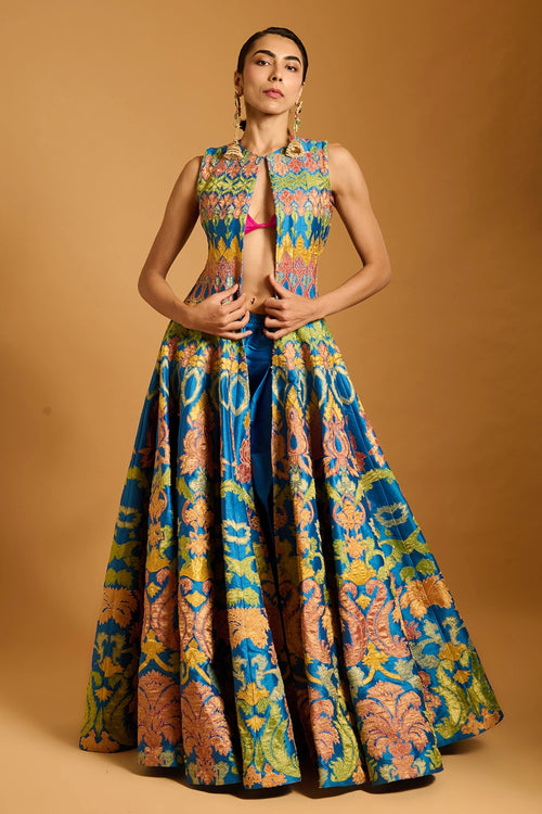 Trifecta Cobalt Anarkali Jacket