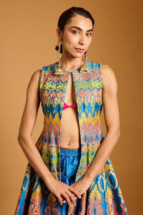 Trifecta Cobalt Anarkali Jacket