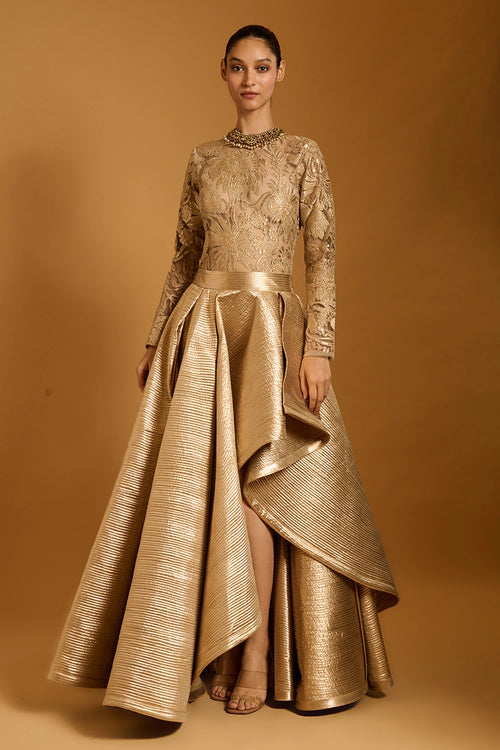 Trifecta Gold Quilted Skirt