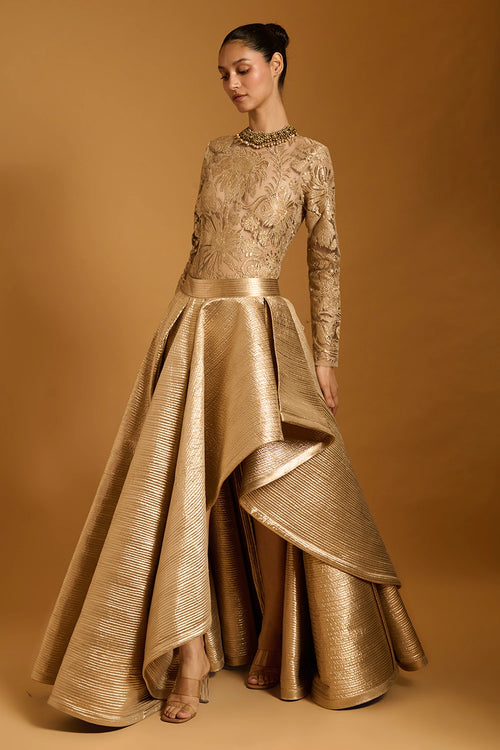 Trifecta Gold Quilted Skirt