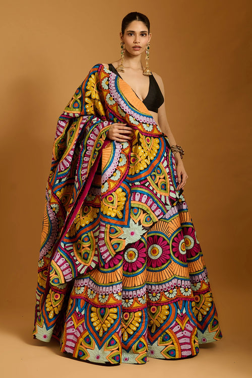 Trifecta Multicolor Mandala Lehenga