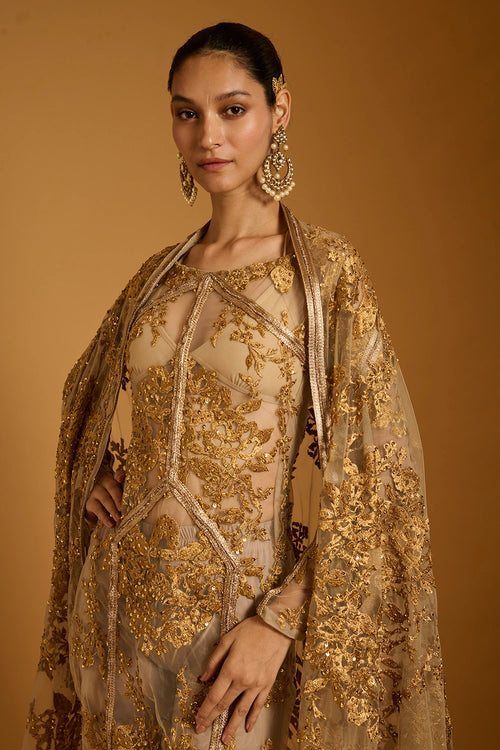 Trifecta Sheer Zari Suit