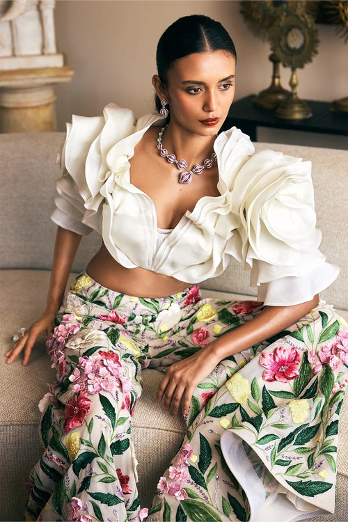 Multi Floral Flare Pants