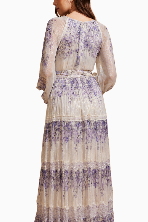 Lavender Serenity Long Dress with Belt