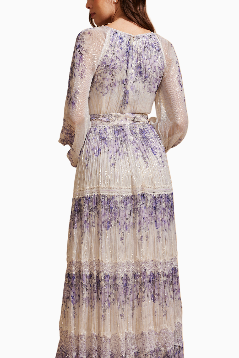 Lavender Serenity Long Dress With Belt