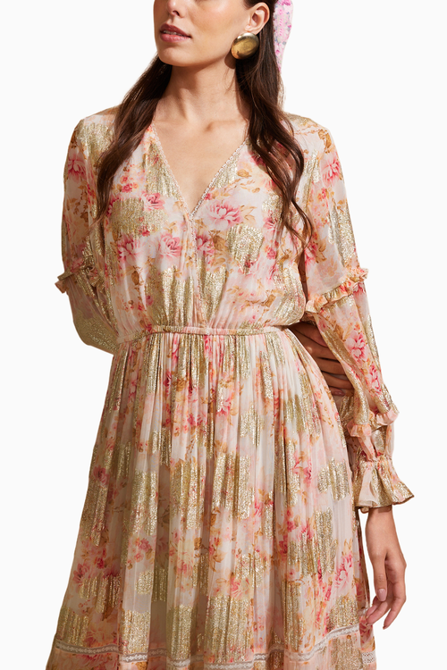 Coral Breeze Midi Dress