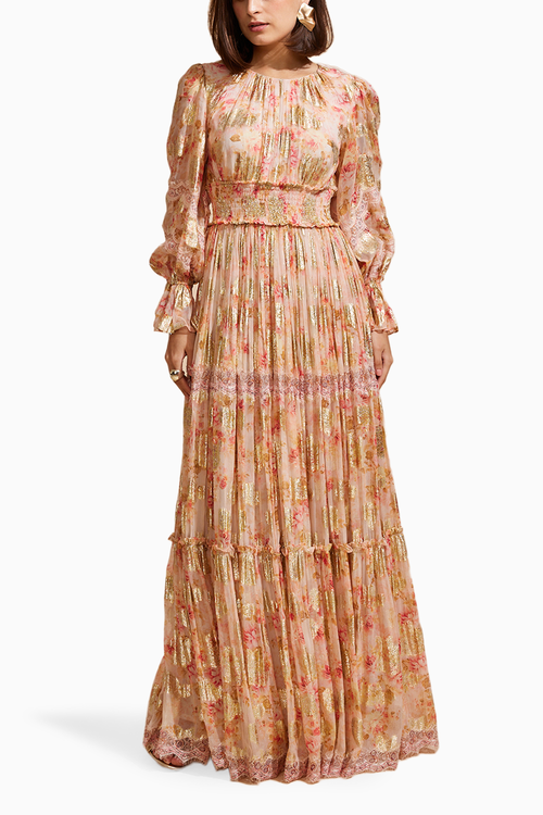 Coral Elegance Long Dress
