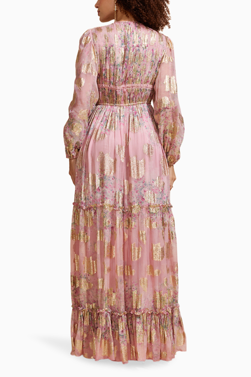 Blush Radiance Lurex Long Dress