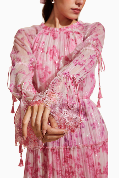 Taffy Blush Printed Midi Dress