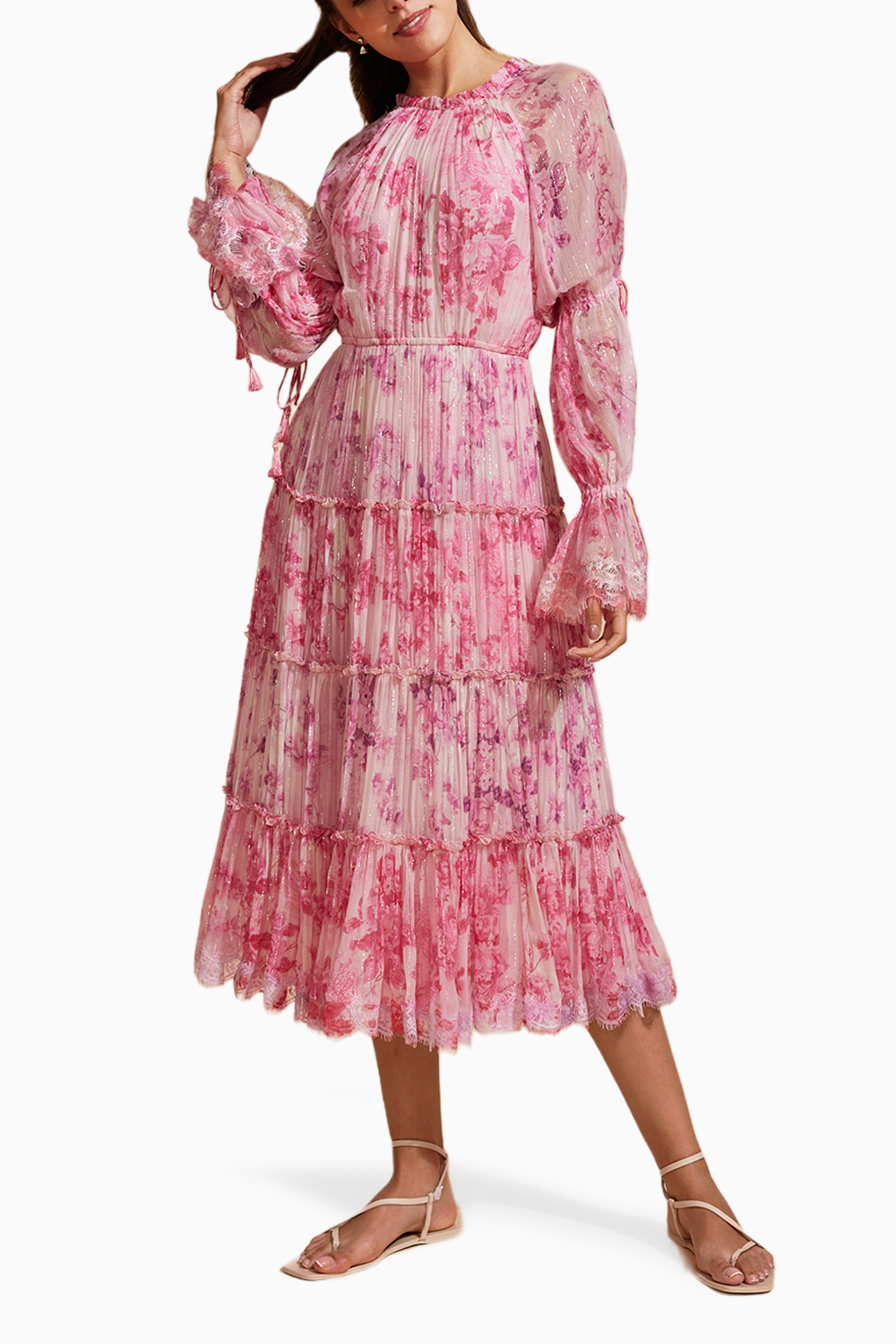 Taffy Blush Printed Midi Dress