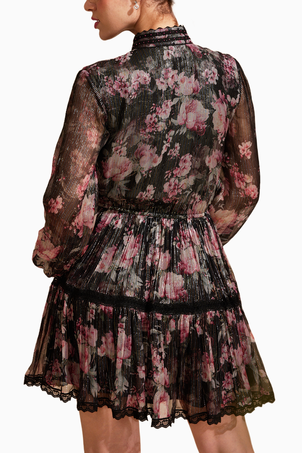 Midnight Rose Printed Short Dress