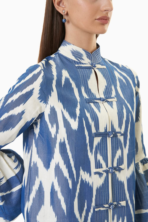 Blue-White Jodhpur Dragon Dress