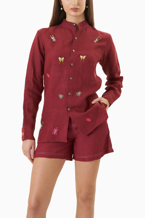 Burgundy Bugs Shirt