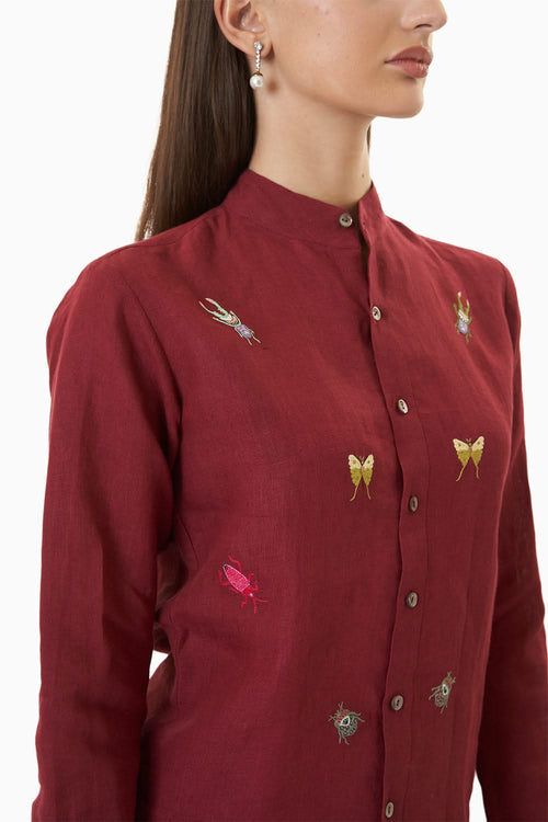 Burgundy Bugs Shirt