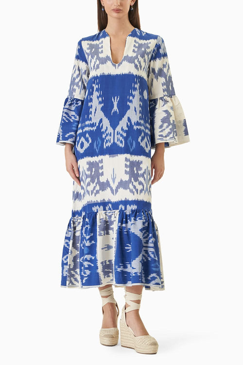 Blue-White Monkey Viento Dress