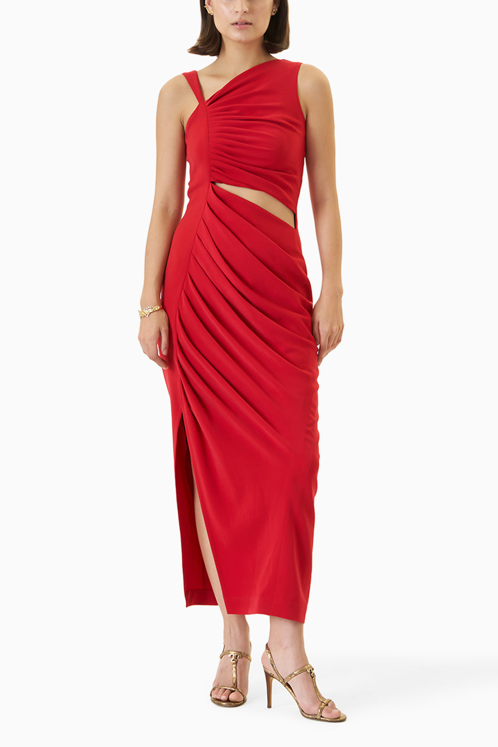 Reve Pleated and Cut-Out Detailed Dress
